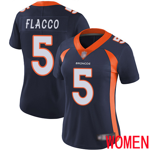 Women Denver Broncos #5 Joe Flacco Navy Blue Alternate Vapor Untouchable Limited Player Football NFL Jersey->women nfl jersey->Women Jersey